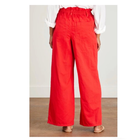 Xirena 2022 Cormick High Rise Paperbag Waist Wide Leg Pant in Red Pepper Size S - Picture 5 of 16